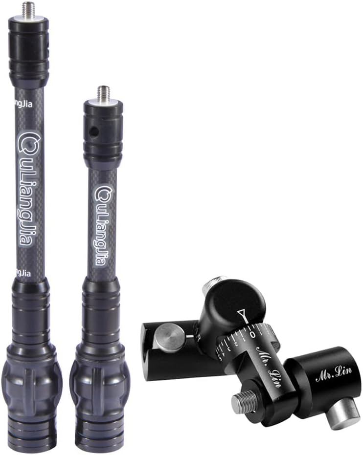 SHARROW Archery Bow Stabilizer for Compound Bow Carbon Fiber Stabilizer Damping System and Weights Kit Single Side V-bar and Bow Stabilizer Set - Image 1